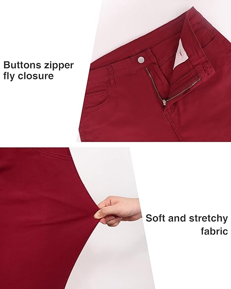 Womens Plus Size Skinny Tapered Pants Comfy Stretch High Waist Ankle Jean