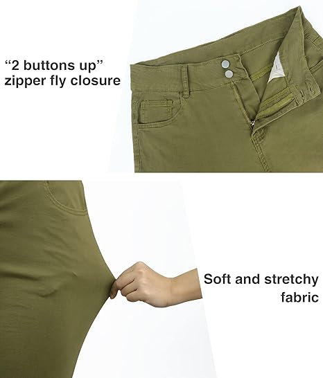 Womens Plus Size Skinny Tapered Pants Comfy Stretch High Waist Ankle Jean