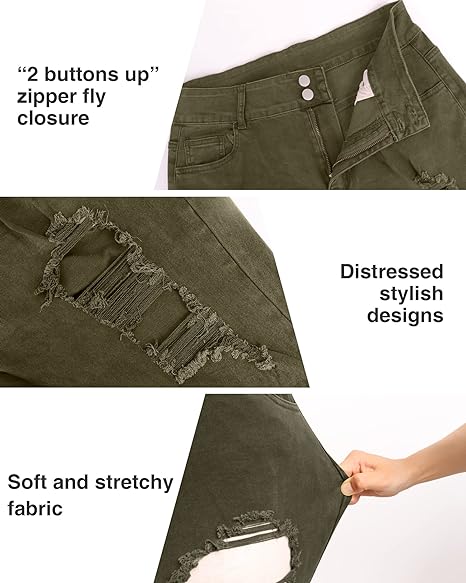 Womens Plus Size Skinny Jeans Stretchy High Waisted Ankle Jean