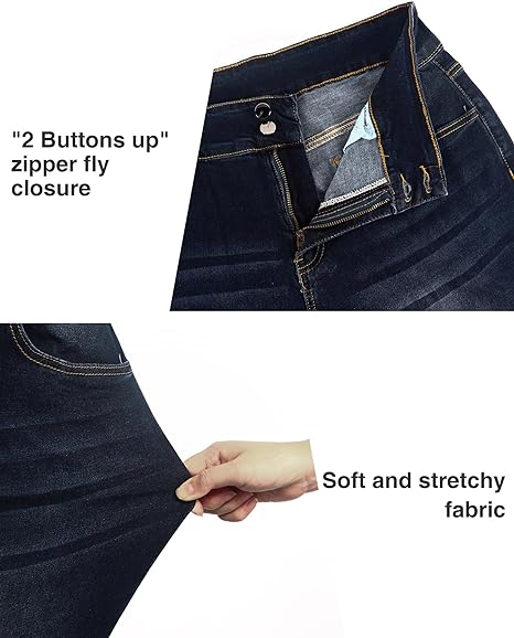 Womens Plus Size Skinny Jeans Stretchy High Waisted Classic Ankle Jean