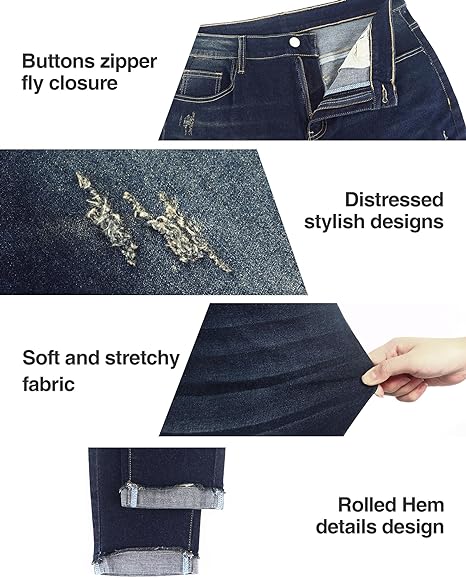 Womens Plus Size Skinny Jeans Stretchy High Waisted Classic Ankle Jean