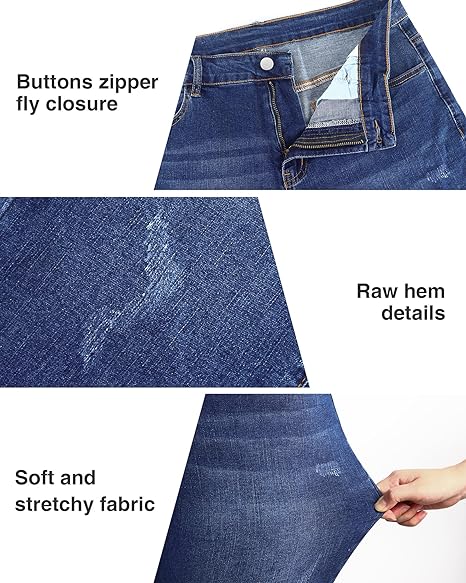 Womens Plus Size Skinny Jeans Stretchy High Waisted Classic Ankle Jean