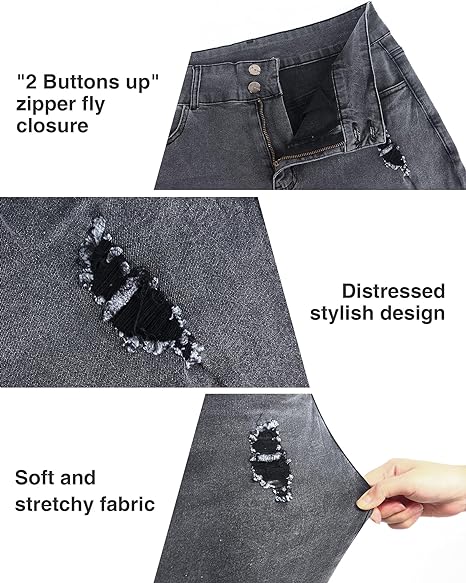 Womens Plus Size Skinny Jeans Stretchy High Waisted Classic Ankle Jean