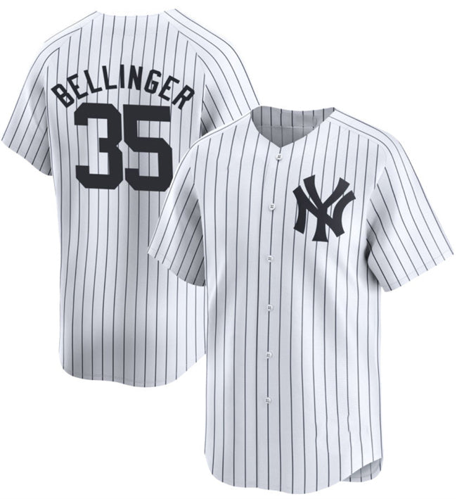 New York Yankees #35 Cody Bellinger White Puhics 2024 Home Limited With Name Stitched Jersey