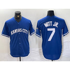 Kansas City Royals #7 Bobby Witt Jr Blue Puhics Cool Base Stitched Jersey