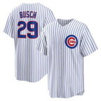 Chicago Cubs #29 Michael Busch White Puhics Home Replica Jersey