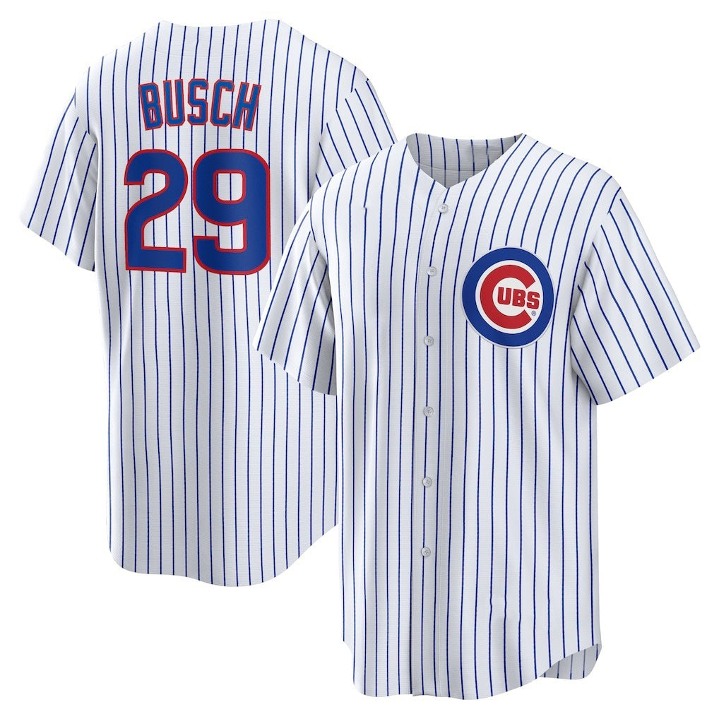 Chicago Cubs #29 Michael Busch White Puhics Home Replica Jersey
