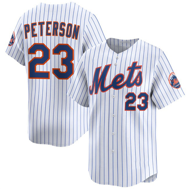 New York Mets #23 David Peterson White Puhics 2025 Home Limited Stitched Jersey