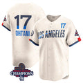 Los Angeles Dodgers #17 Shohei Ohtani Cream Puhics 2024 World Series Champions City Connect Limited Stitched Jersey