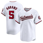 Washington Nationals #5 CJ Abrams White Puhics Home Limited Player Jersey