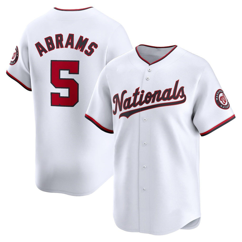 Washington Nationals #5 CJ Abrams White Puhics Home Limited Player Jersey