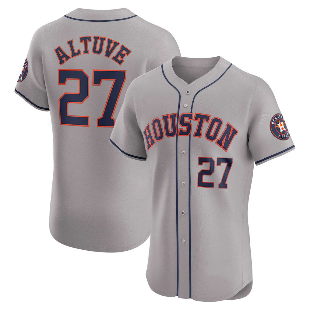 Houston Astros #27 Jose Altuve Gray Puhics Road Elite Player Jersey
