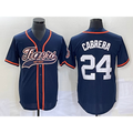 Detroit Tigers #24 Miguel Cabrera Navy Puhics Cool Base Stitched Jersey