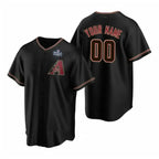 Custom Arizona Diamondbacks Active Player Black Puhics 2023 World Series Cool Base Stitched Jersey