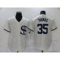 Chicago White Sox #35 Frank Thomas 2021 Cream Navy Puhics Field of Dreams Name Flex Base Stitched Jersey