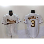 San Diego Padres #3 Jackson Merrill White Puhics 2023 Cool Base Stitched Jersey 2