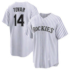 Colorado Rockies #14 Ezequiel Tovar White Puhics Home Replica Jersey