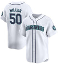 Seattle Mariners #50 Bryce Miller White Puhics Home Limited Stitched jersey