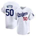 Los Angeles Dodgers #50 Mookie Betts White Puhics Home Limited Player Jersey