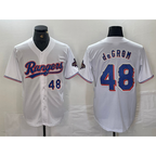 Texas Rangers #48 Jacob deGrom Number White Puhics 2024 Gold Collection Limited Cool Base Jersey 2
