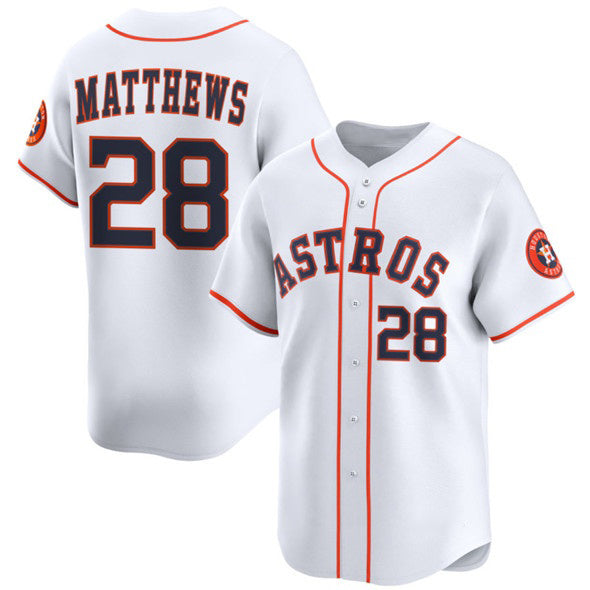 Houston Astros #28 Brice Matthews White Puhics 2025 Home Limited Stitched Jersey
