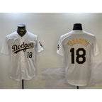 Los Angeles Dodgers #18 Yoshinobu Yamamoto White Gold Puhics Home Limited Stitched Jersey 2