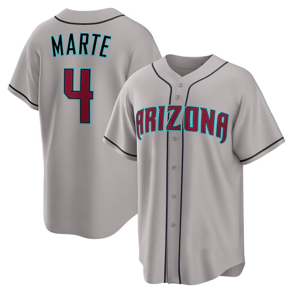 Arizona Diamondbacks #4 Ketel Marte Gray Puhics Road Replica Jersey