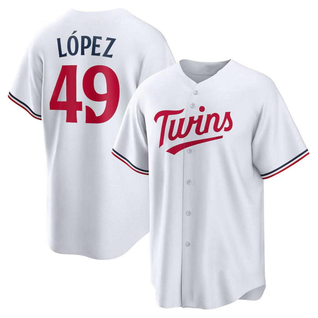 Minnesota Twins #49 Pablo L¨®pez White Puhics Home Replica Player Jersey