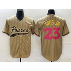 San Diego Padres #23 Fernando Tatis Jr Tan Puhics NEW 2023 City Connect Cool Base Stitched Jersey 2