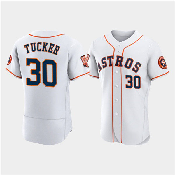 Houston Astros #30 Kyle Tucker White Puhics 60th Anniversary Flex Base Stitched Jersey