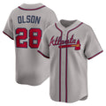 Atlanta Braves #28 Matt Olson Gray Puhics Road Limited Player Jersey