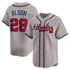 Atlanta Braves #28 Matt Olson Gray Puhics Road Limited Player Jersey