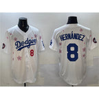 Los Angeles Dodgers #8 Enrique Hern¨¢ndez White Puhics 2025 Tokyo Series Limited Stitched Jersey