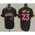 San Diego Padres #23 Fernando Tatis Jr Number Black Puhics 20th Anniversary Cool Base Stitched Jersey