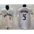 Los Angeles Dodgers #5 Freddie Freeman White Puhics Mexico 2025 LA Gothic Style With Fernando Patch Vapor Premier Limited Stitched Jersey