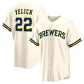 Milwaukee Brewers #22 Christian Yelich White Puhics Home Replica Jersey