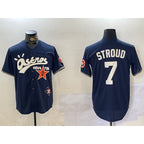 Houston Astros #7 CJ Stroud Navy Puhics Cactus Jack Vapor Premier Stitched Jersey