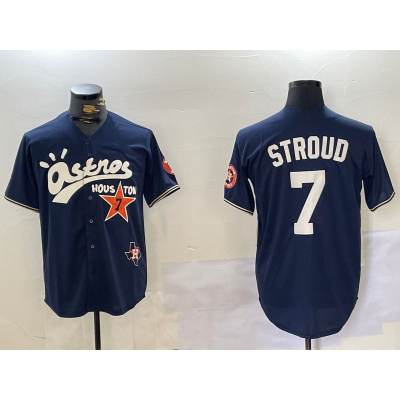 Houston Astros #7 CJ Stroud Navy Puhics Cactus Jack Vapor Premier Stitched Jersey