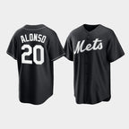 New York Mets #20 Pete Alonso Black Puhics Cool Base Stitched Jersey