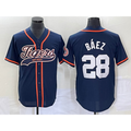 Detroit Tigers #28 Javier B¨¢ez Navy Puhics Cool Base Stitched Jersey