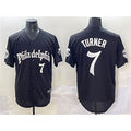 Philadelphia Phillies #7 Trea Turner Black Puhics Gothic Vapor Limited Stitched Jersey