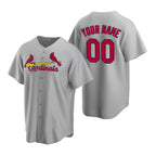 Custom St. Louis Cardinals Gray Puhics Stitched Cool Base Road Jersey