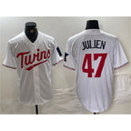 Minnesota Twins #47 Edouard Julien White Puhics Cool Base Stitched Jerseys