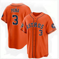 Houston Astros #3 Jeremy Pe?a Orange Puhics 2022 World Series Home Stitched Jersey
