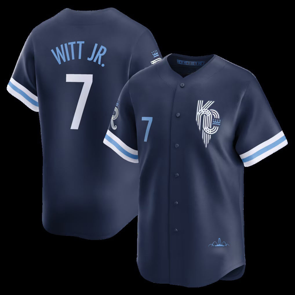 Kansas City Royals #7 Bobby Witt Jr.Navy Puhics City Connect Limited Player Jersey