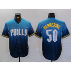 Philadelphia Phillies #50 Orion Kerkering Blue Puhics 2024 City Connect Limited Stitched Jersey