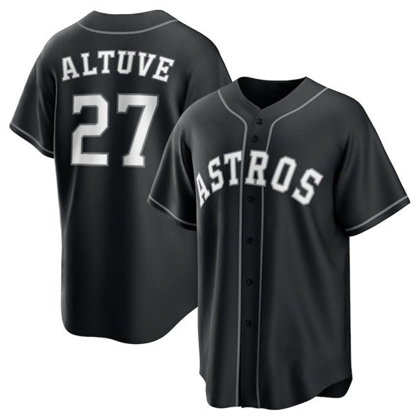 Houston Astros #27 Jose Altuve Black Puhics Lights Out Limited Stitched Baseball Jersey