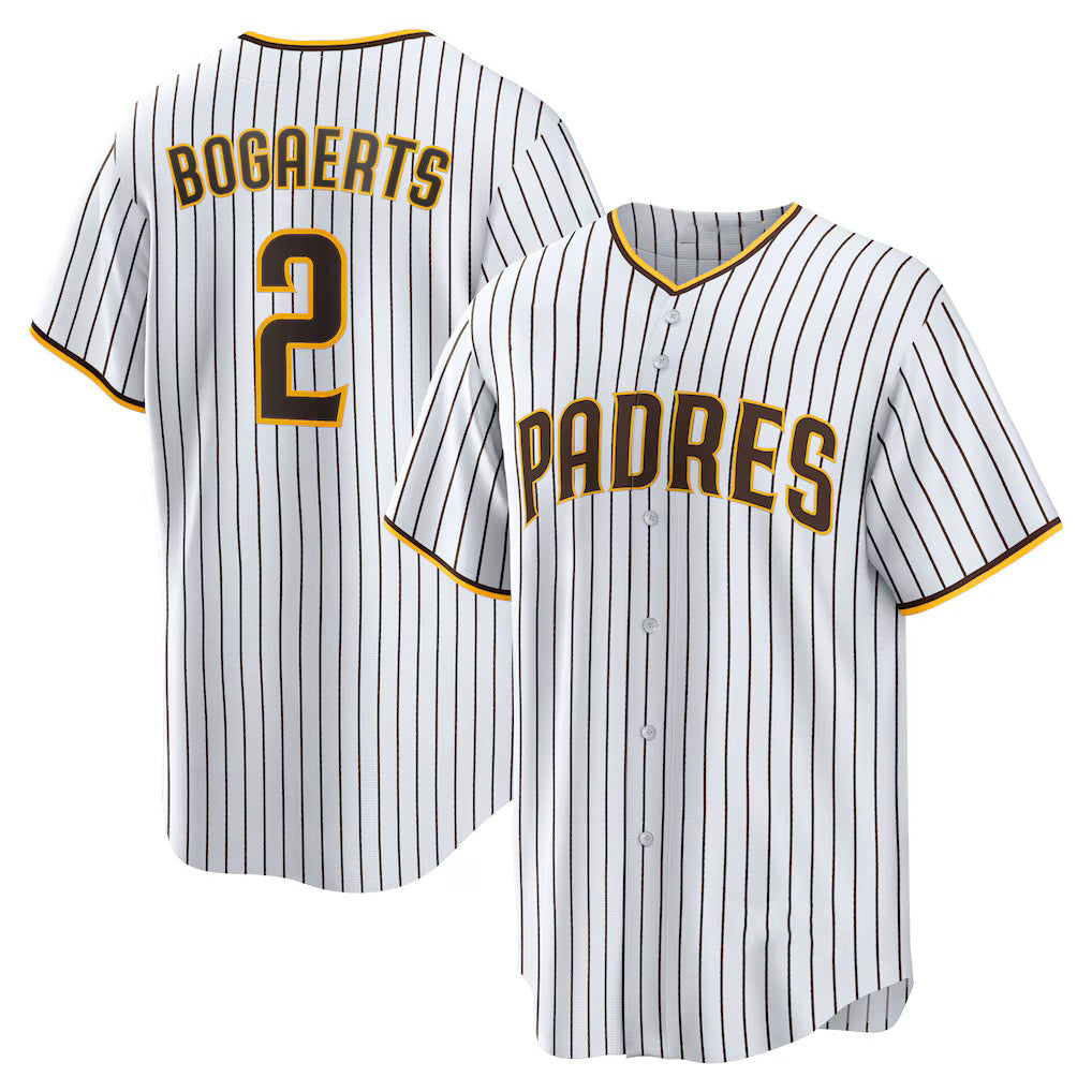 San Diego Padres #2 Xander Bogaerts White-Brown Puhics Home Official Replica Player Jersey