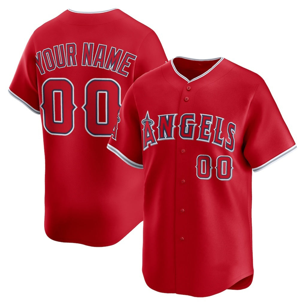Custom Los Angeles Angels Red Puhics Alternate Limited Jersey