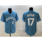Los Angeles Dodgers #17 Shohei Ohtani Light Blue Puhics Limited Stitched Jersey